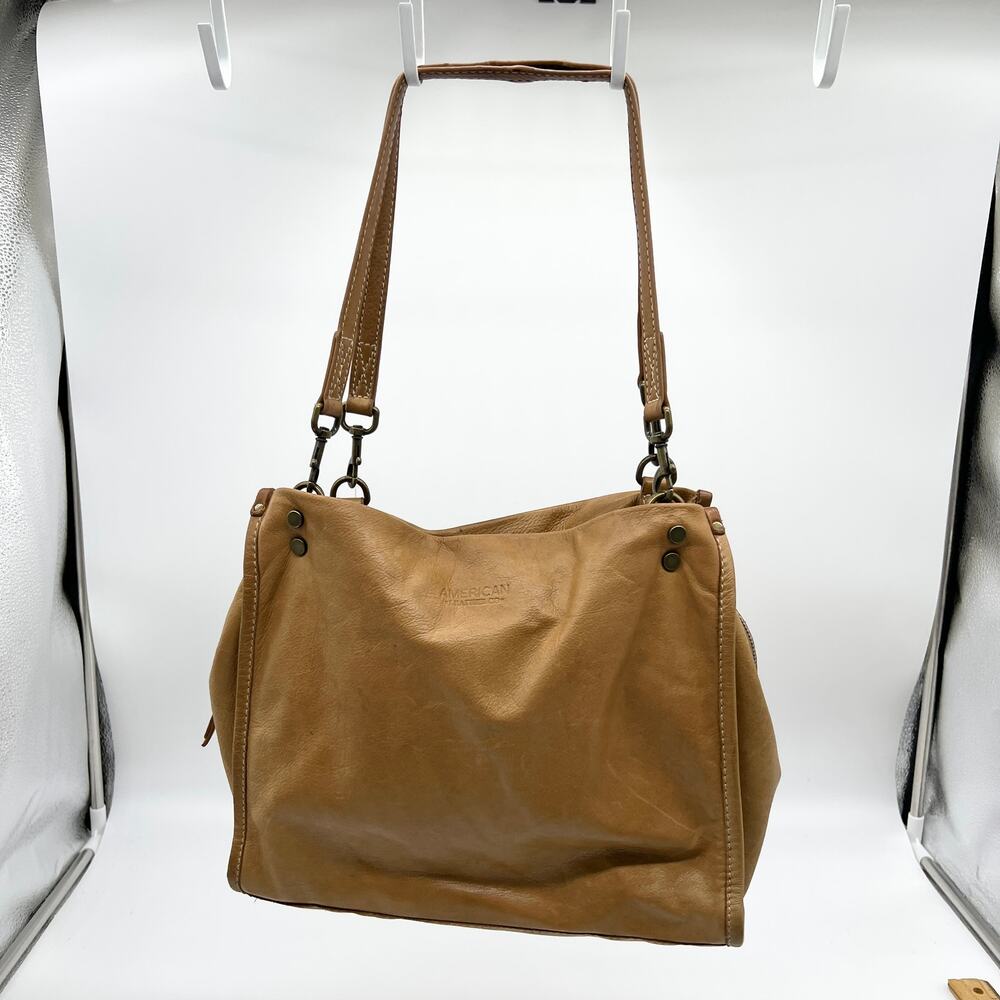 American Leather Co Womens Brown Leather Purse Medium Handbags